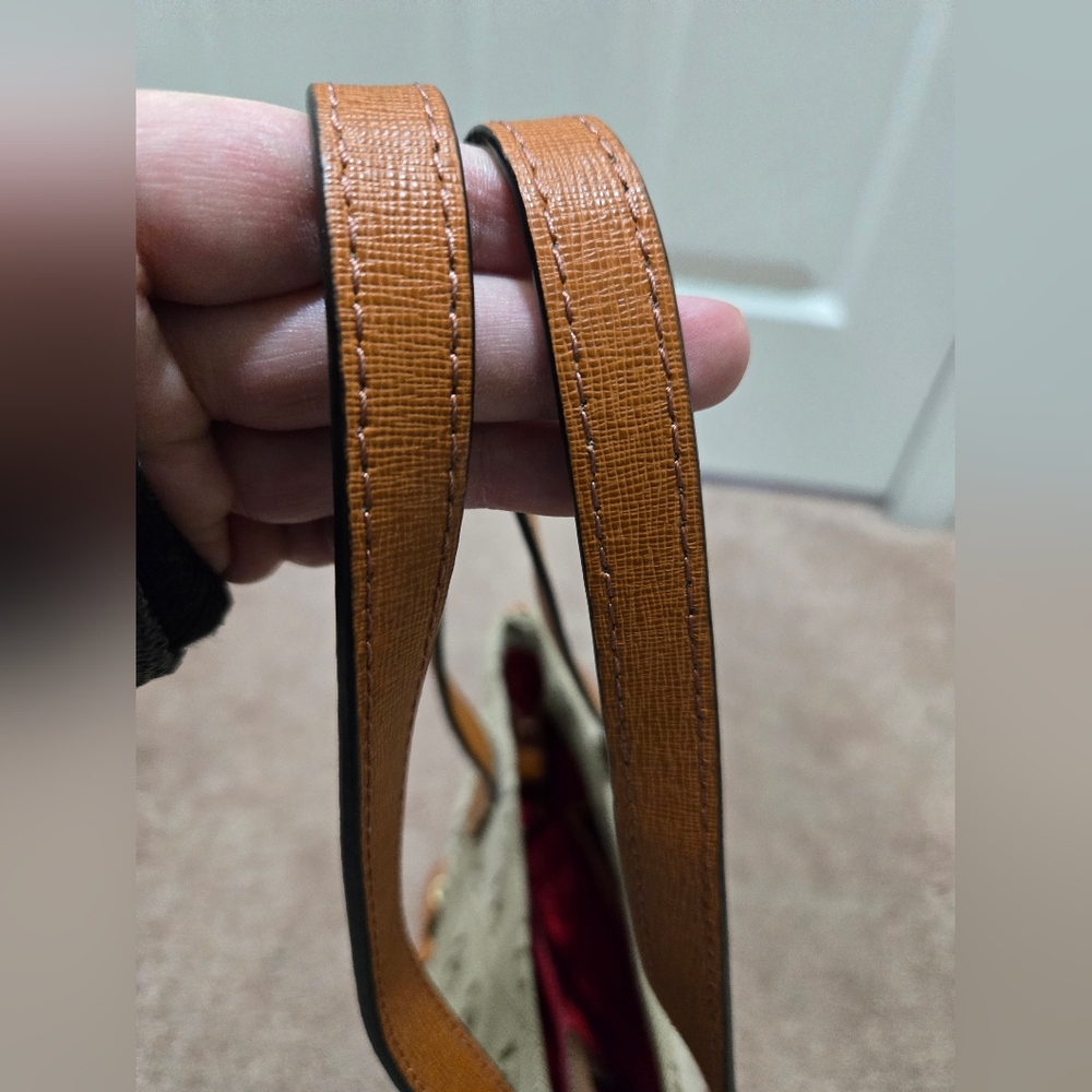 Dooney & Bourke Beige and Brown Logo Tote - Picture 12 of 13